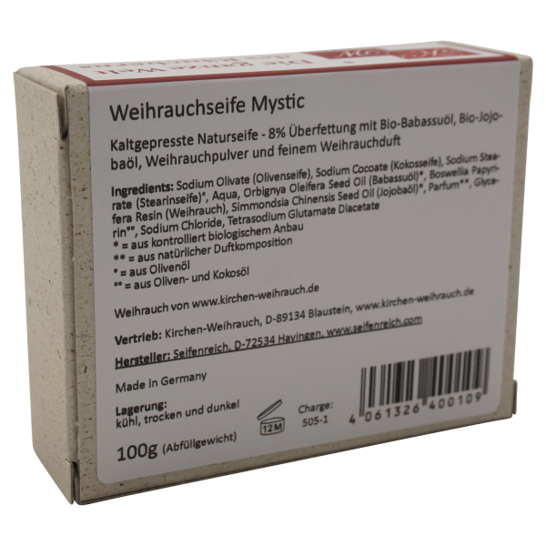 Handgemachte Weihrauchseife – mit echtem, gemahlenen, naturreinen Weihrauchharz